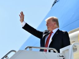 La primera parada de Trump fue en la base en Yuma, que es centro de operaciones de la Patrulla Fronteriza. AFP / N. Kamm