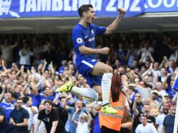 Morata celebra el 2-0 al minuto 40 del partido. EFE / W. Oliver