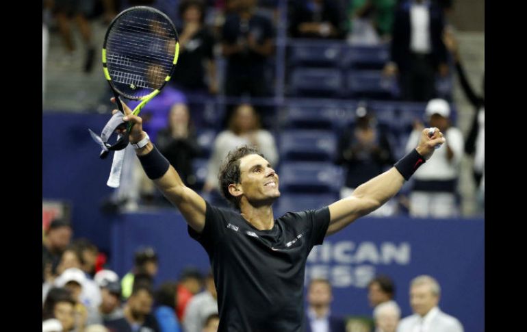 El tenista español Rafael Nadal reacciona tras vencer al japonés Taro Daniel. EFE / J. Szenes