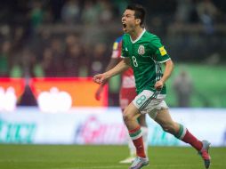 Hirving Lozano festeja su gol para México. MEXSPORT / J. Ramírez