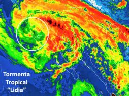 ‘Lidia’ se encuentra localizado a 130 kilómetros al oeste de Santa Rosalia. TWITTER / @conagua_clima