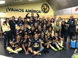 Las azulcremas celebraron la victoria con una selfie. TWITTER / @ClubAmerica