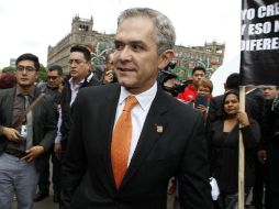 Mancera inauguró el Consejo Nacional del PRD, evento en el que un grupo de perredistas le hicieron reclamos. NTX / J.L. Otero