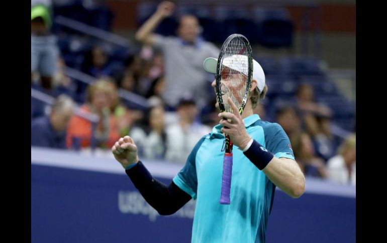 Kevin Anderson celebra al finalizar el encuentro. AFP /