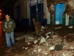 Aspecto de una vivienda de Oaxaca que se vio afectada por el sismo de 8.4 grados. SUN /