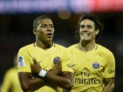 Mbappé, flamante refuerzo del PSG, anota su primer tanto con su nuevo equipo. AFP / J. Verhaegen