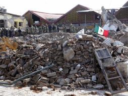 Ayuntamiento de Juchitán. Así quedó el edificio público tras el sismo del jueves en la noche. SUN /