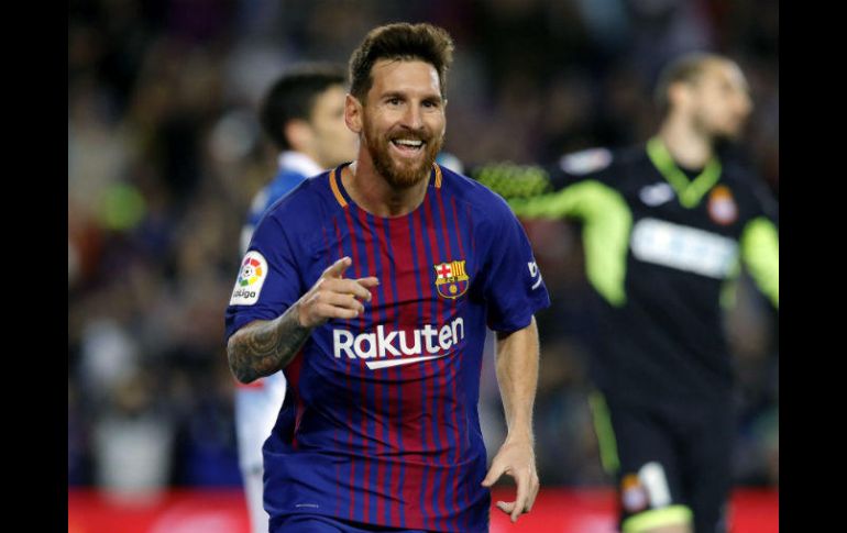 La 'Pulga' anota en los minutos 26, 35 y 66. EFE / A. Estévez