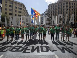 En un punto, la multitud gritó al unísono '¡Independencia!'. EFE / M. Pérez