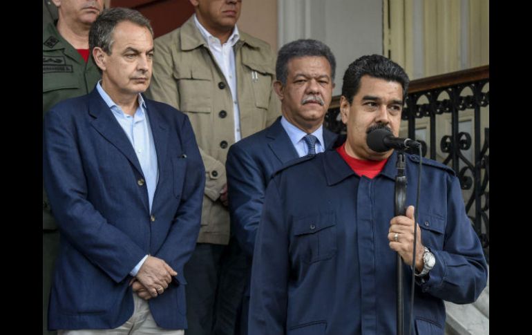 Maduro agradeció a Rodríguez Zapatero y al Gobierno de República Dominicana por la iniciativa. AFP / J. Barreto