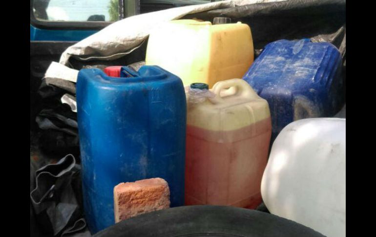 Policía municipal refiere que el combustible presuntamente había sido robado. ESPECIAL / Policía de Tlaquepaque