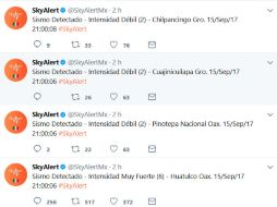 Usuarios no tardaron en reclamar a SkyAlert por el error. TWITTER / @SkyAlertMx