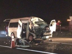 El impacto que dejó destrozada la parte delantera del vehículo. ESPECIAL / Protección Civil Jalisco