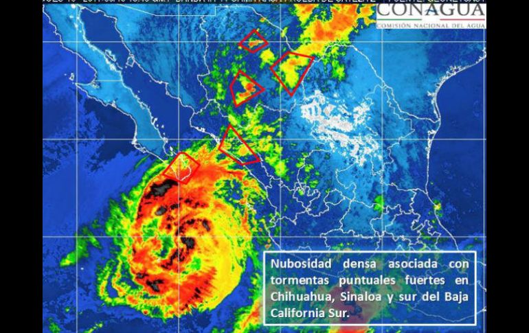 Norma ocasionará tormentas fuertes con puntuales muy fuertes en zonas de Baja California Sur. TWITTER / @conagua_clima