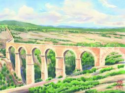 El fastuoso Acueducto de El Saucillo, uno de los sellos principales de Huichapan. ESPECIAL / J. Monroy