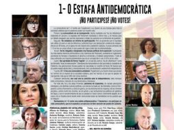 El texto, publicado en castellano y catalán, también apunta a que la convocatoria del 1-O no es transparente. ESPECIAL / EL PAÍS