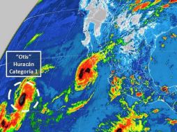Otis se ubica a 235 kilómetros al sur y suroeste de Cabo San Lucas, en Baja California Sur. TWITTER / @conagua_clima