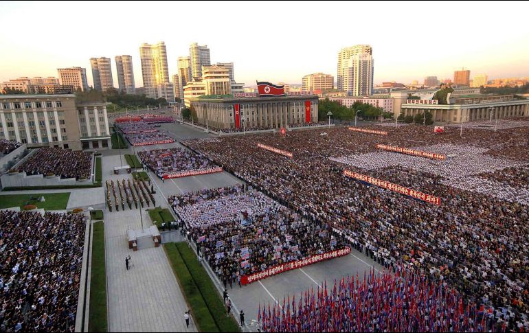 Las imágenes se difunden en momentos en que miles de norcoreanos realizaron una manifestación antiestadounidense.