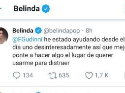 'Y cuánto te pagaron a ti por decir eso imbécil? Yo no estoy ligada a ningún partido político!', le contesta la artista.