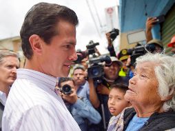 Enrique Peña Nieto durante su recorrido de supervisión por el Estado de México. NTX / Presidencia de México