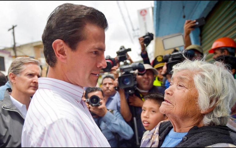 Enrique Peña Nieto durante su recorrido de supervisión por el Estado de México. NTX / Presidencia de México