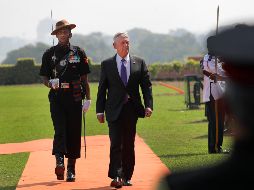 Jim Mattis visitó la India, donde habló del problema entre EU y Corea del Norte. AP/M. Swarup