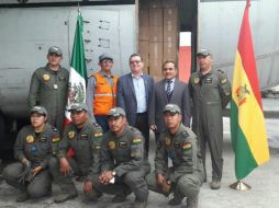Un areonave Hércules de la Fuerza Aérea de Bolivia tocó base en el hangar de la Policía Federal cargado de costales de arroz, cobijas y kits de limpieza personal. TWITTER / @EmbaMexBol