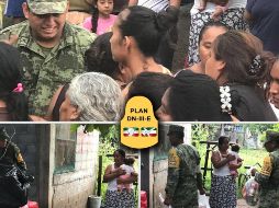 Los soldados realizaron operativos de entrega en las comunidades de Pilcaya, Ixcamilpa y Toltecamila. TWITTER / @SEDENAmx