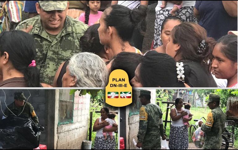 Los soldados realizaron operativos de entrega en las comunidades de Pilcaya, Ixcamilpa y Toltecamila. TWITTER / @SEDENAmx