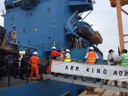 El pasado sábado llegó a Salina Cruz un buque de la Marina con 112 toneladas de ayuda humanitaria. ESPECIAL