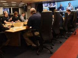 La dirección de la Agencia Federal para el Manejo de Emergencias (FEMA), por sus siglas en inglés, durante la teleconferencia con el gobernador de Puerto Rico. TWITTER / @FEMA_Brock