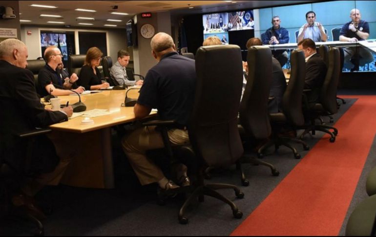 La dirección de la Agencia Federal para el Manejo de Emergencias (FEMA), por sus siglas en inglés, durante la teleconferencia con el gobernador de Puerto Rico. TWITTER / @FEMA_Brock