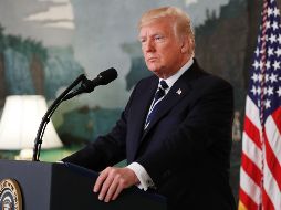 El presidente de Estados Unidos dirige un breve mensaje al público luego del fatal tiroteo en Las Vegas. AP / C. Kaster