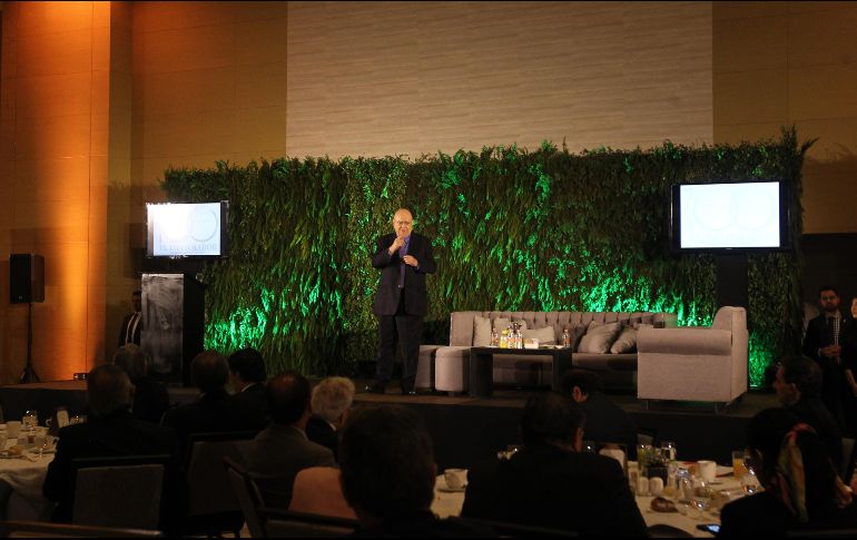 David Konzevik brindó una charla ante líderes de Jalisco, entre políticos, empresariales y sociales, así como directivos de esta casa editorial. EL INFORMADOR /  E. Barrera