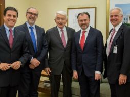 Videgaray expresó que la intención principal de su gira de dos días por Washington DC y Nueva York era manifestar el agradecimiento de México a la ayuda prestada por Estados Unidos tras el sismo. TWITTER / @LVidegaray