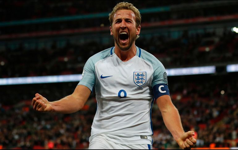 Kane, jugador del Tottenham, celebra el tanto que pone a Inglaterra en Rusia 2018. AFP/ A.Dennis