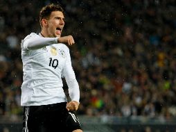 Leon Goretzka abrió el marcador para Alemania al minuto 9 con un gran gol de tacón. EFE/R. Wittek
