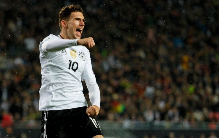 Leon Goretzka abrió el marcador para Alemania al minuto 9 con un gran gol de tacón. EFE/R. Wittek