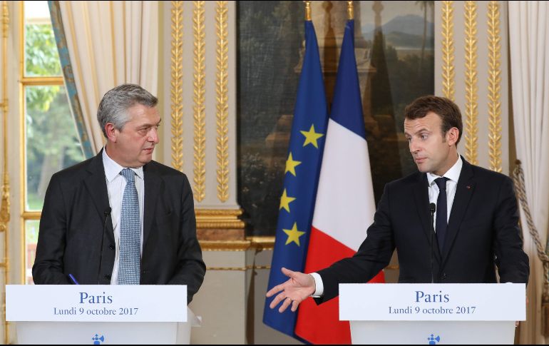 El anuncio fue realizado luego de un encuentro celebrado este lunes en París por el presidente francés Emmanuel Macron. AFP / L. Marin