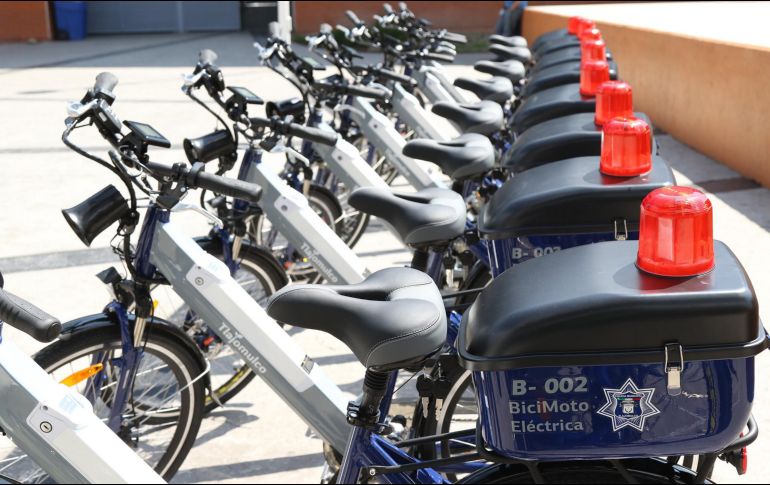 Las bicicletas cuentan con códigos sonoros, altavoz, claxon y una torreta de luz LED. ESPECIAL/ Ayuntamiento de Tlajomulco
