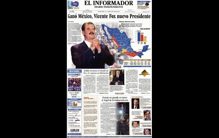 2000: El panista Vicente Fox triunfó en las elecciones presidenciales luego de 71 años de hegemonía del PRI.
