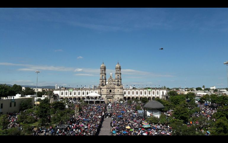 Luego la procesión siguió por avenida Juárez hasta avenida Unión-Américas, hasta Andador 20 de Noviembre y la Basílica de Zapopan. ESPECIAL/Gobierno de Zapopan