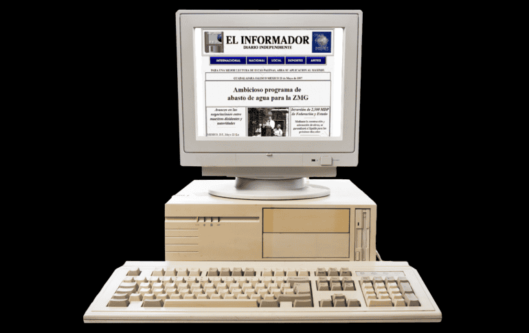 Así se veía el sitio en su lanzamiento en el año de 1996 donde sólo se replicaban los contenidos de la edición impresa.