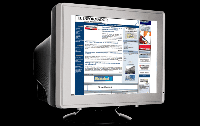 Aspecto del sitio web en el año 2005.