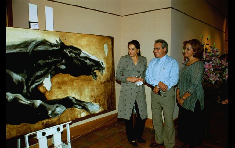 Inauguración de la Exposición de Fernando Sandoval. Foto del 6 de septiembre de 2001.