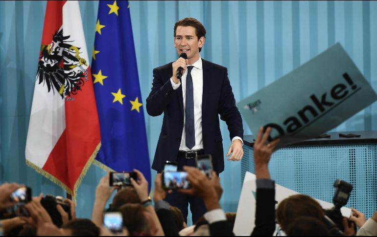 Sebastian Kurz, de tan sólo 31 años de edad, alcanzó 31.7 % de la votación. EFE/C. Bruna