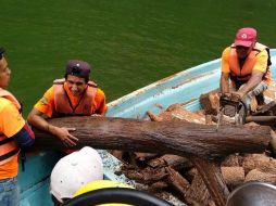 La basura estaba compuesta principalmente de desechos forestales, rocas y plásticos. FACEBOOK / CONANP-Parque Nacional Cañon del Sumidero