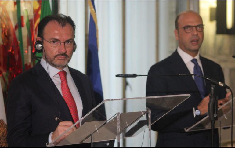 Luis Videgaray clausuró hoy la V Comisión Bilateral Italia-México. Notimex/M. Osorio