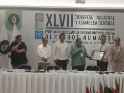 Imagen de la ceremonia de reconocimiento de la Federación Mexicana de Organismos Públicos de Derechos Humanos. ESPECIAL