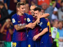 A pesar de la derrota,l último lugar de la clasificación general le plantó cara al rival catalán. AFP/ J. Lago